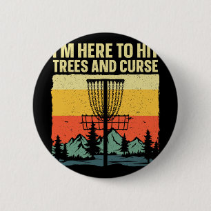 Best Disc Golf Art For Men Women Kids Disc Golfer  Button
