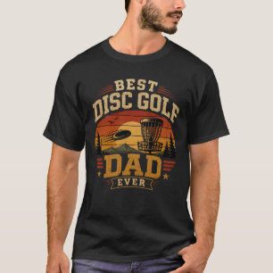Best Disc Golf Dad Ever Vintage Sunset Badge T-Shirt