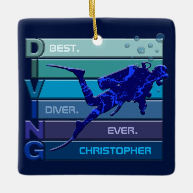 Best Diver Ever Customizable For Men Ceramic Ornament (Front)
