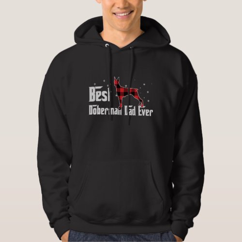 Best Doberman Dad Ever Red Plaid Christmas For Dog Hoodie
