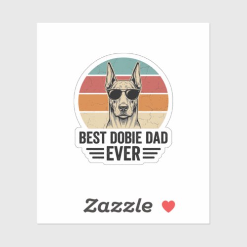 Best Dobie Dad Ever Vintage Doberman Shirt_1 Sticker
