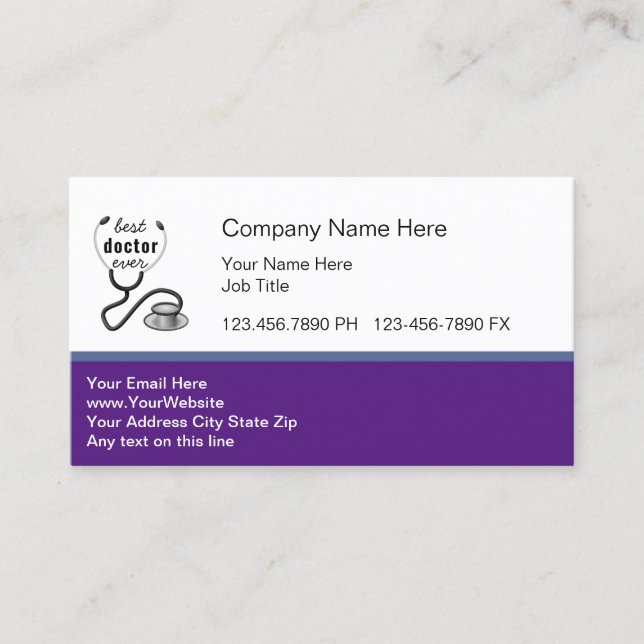 Best Doctor Ever Appreciation Thank You Doctor Business Card (Front)