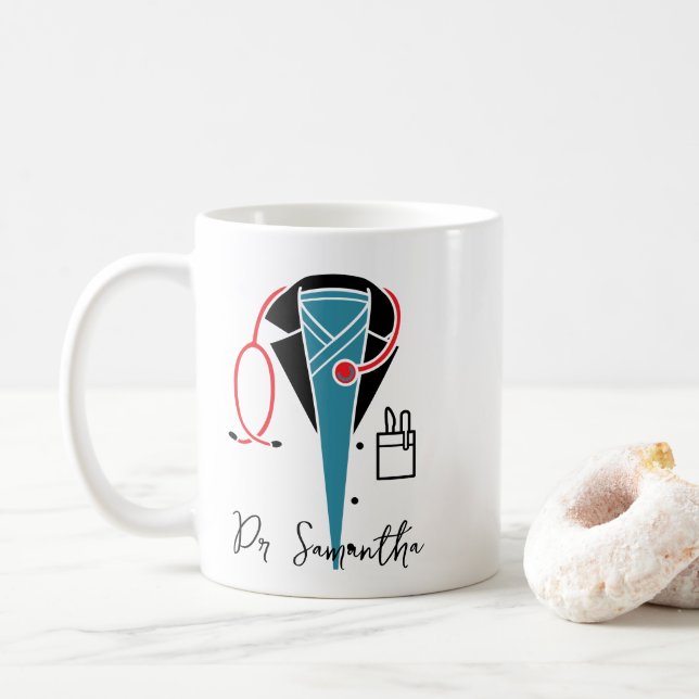 Best Doctor Ever doctor's coat  Coffee Mug (With Donut)