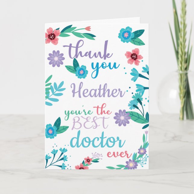 Best Doctor Ever Thank You Card (Front)