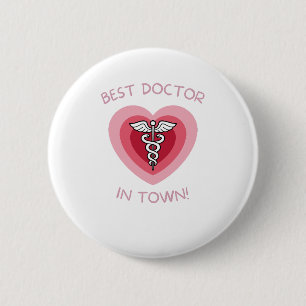 Best Doctor In Town Heart Medical Design Button