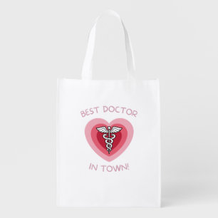 Best Doctor In Town Heart Medical Design Grocery Bag