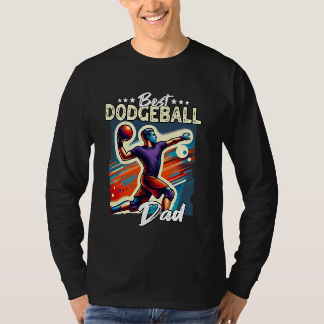 Best Dodgeball Dad Playing Dodgeball T-Shirt (Front)