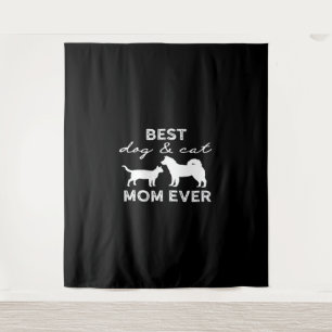 Best Dog And Cat Mom Gift Cute Crazy Cat Lady Dog Tapestry