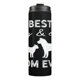 Best Dog And Cat Mom Gift Cute Crazy Cat Lady Dog Thermal Tumbler