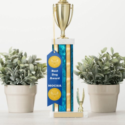 Best Dog Award Customized Cute Blue Ribbon