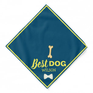 Best Dog Bandana   Custom Name & Photo