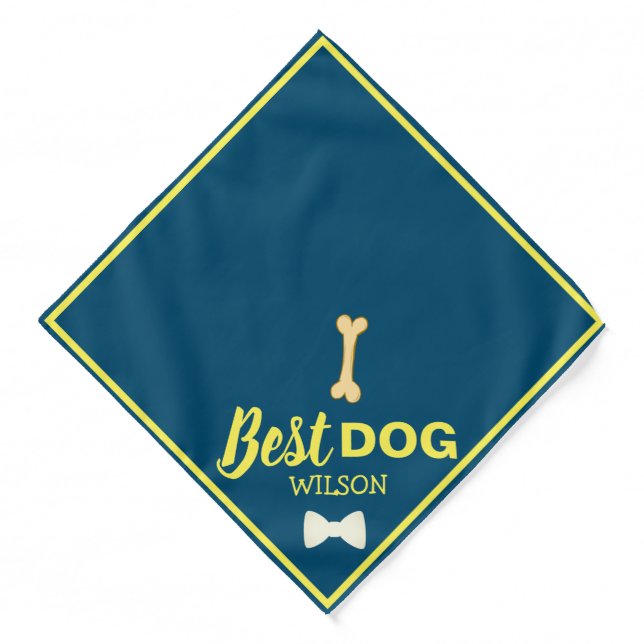 Best Dog Bandana | Custom Name & Photo (Front)