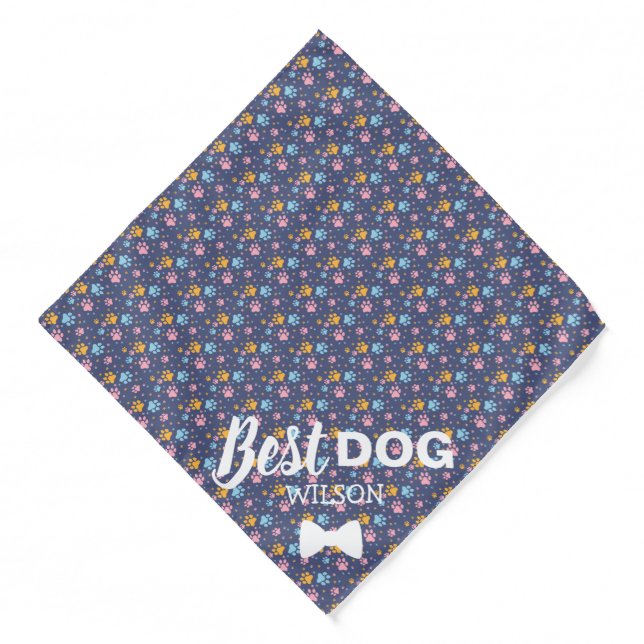 Best Dog Bandana | Custom Name & Photo (Front)