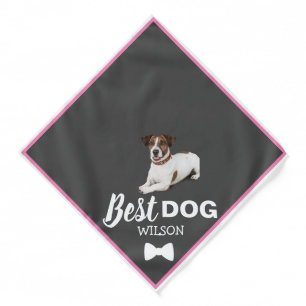 Best Dog Bandana   Custom Name & Photo