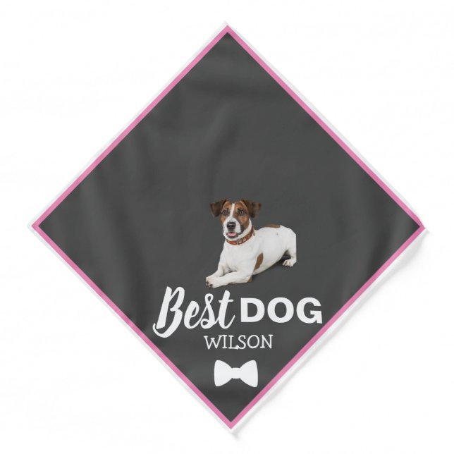 Best Dog Bandana | Custom Name & Photo (Front)