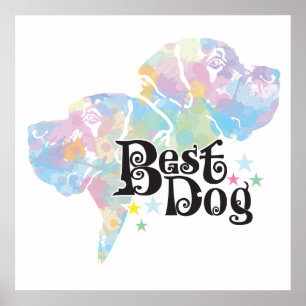 Best Dog "colorful" Poster