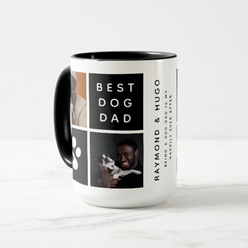 Best Dog Dad 4 x Photo Collage Grid Mug