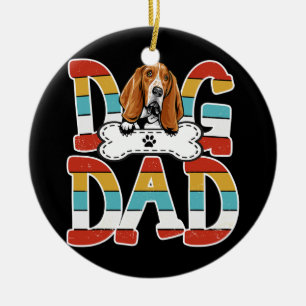 Best Dog Dad Basset Hound Dog Lovers Ceramic Ornament