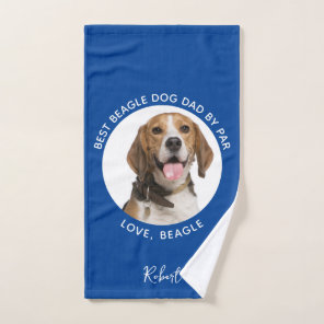 Best Dog Dad by Far Pet Beagle Photo Custom Hand Towel