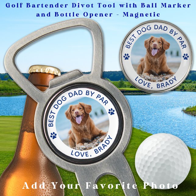 Best DOG DAD By Par Customize Paw Print Photo Golf Divot Tool (Creator Uploaded)
