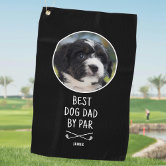Dog Photo Best Mom Name Golfer Fun Dog Lover Cute Golf Towel
