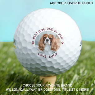 Best DOG DAD By Par Paw Print Custom Photo Golf Balls