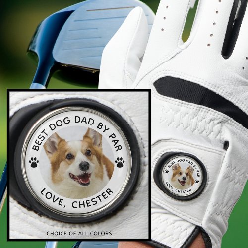 BEST DOG DAD BY PAR Paw Print Photo Golf Glove