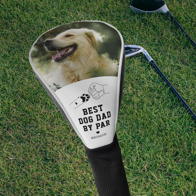 Best Dog Dad By Par Photo Father's Day Golf Head Cover (Creator Uploaded)