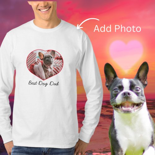 Best Dog Dad  custom heart photo heart T_Shirt