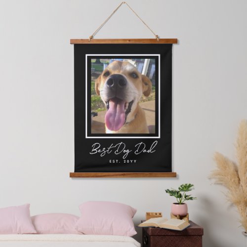 Best Dog Dad Custom Pet Photo Fathers Day Hanging Tapestry