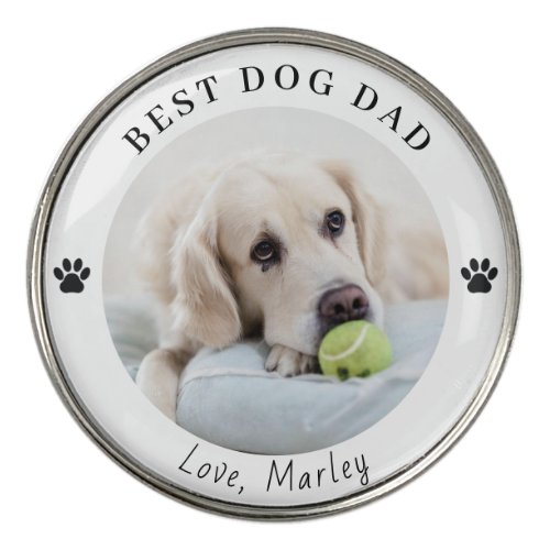 Best Dog Dad Custom Photo Golf Ball Marker