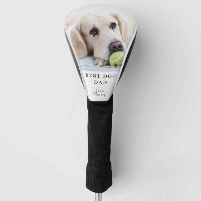 Best Dog Dad Custom Photo Personalized Golf Head Cover (Front)