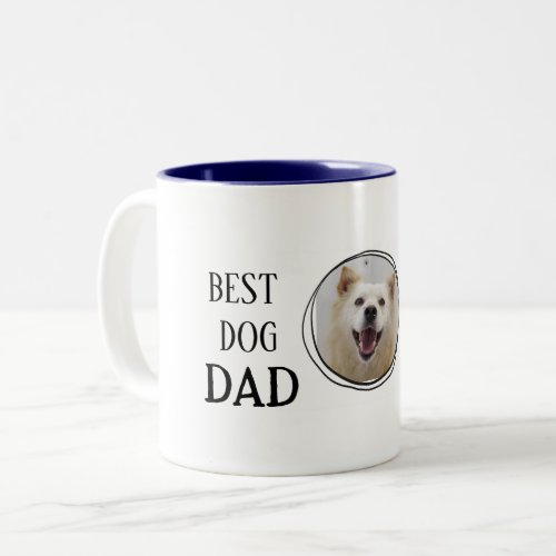 Best dog Dad _ Custom photo Two_Tone Coffee Mug