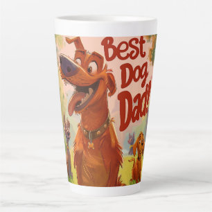 Best Dog Dad Digital Art Latte Mug