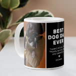 Best Dog Dad Ever 2 Photo Coffee Mug<br><div class="desc">Modern dog owner mothers day mug featuring a black backdrop,  2 precious photos of the pet,  the text 'best dog dad ever',  a sweet message from the dog,  a cute heart,  and the pets name.</div>