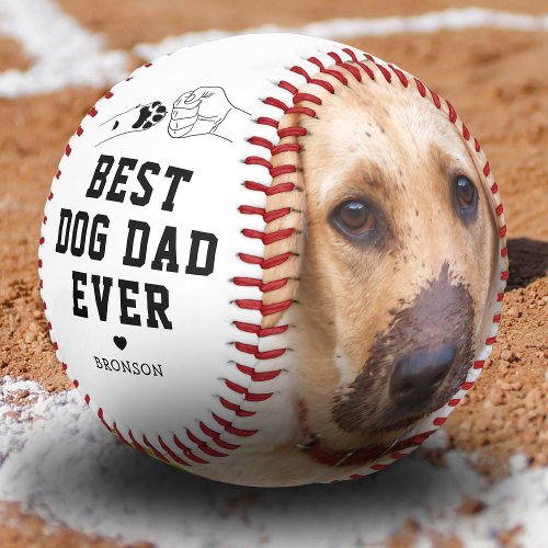 Best Dog Dad Ever 2 Photo Fathers Day Baseball