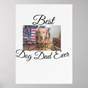 Best dog Dad ever add pet name photo bone golden r Holder