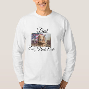 Best dog Dad ever add pet name photo bone golden r T-Shirt