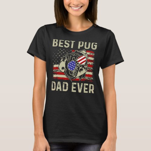 Best Dog Dad Ever American Flag Dad Joke Fourth Of T_Shirt