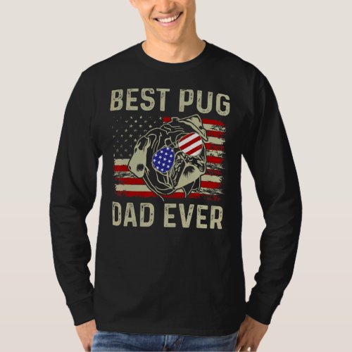 Best Dog Dad Ever American Flag Dad Joke Fourth Of T_Shirt