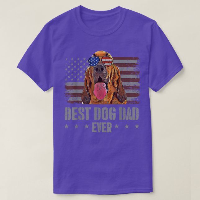 Best Dog Dad Ever American Flag T-shirt Father's D (Design Front)