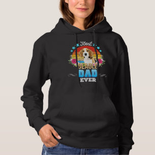 Best Dog Dad Ever Beagle Floral Retro Father Day Hoodie