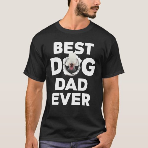 Best Dog Dad Ever Bedlington Terrier Lovers T_Shirt