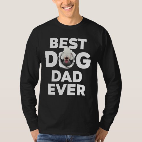 Best Dog Dad Ever Bedlington Terrier Lovers T_Shirt