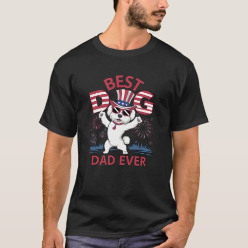 Best Dog Dad Ever Bichon Frise Lover Fathers Day T_Shirt