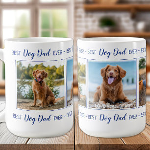 Best Dog Dad Ever Blue Photo Collage Coffee Mug