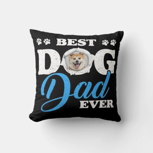 Best Dog Dad Ever Boxer Lovers  Throw Pillow