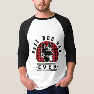 Best Dog Dad Ever Buffalo Check Design T-Shirt