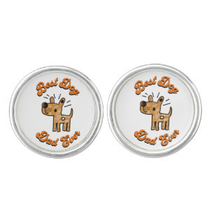 Best Dog Dad Ever Cartoon  Cufflinks