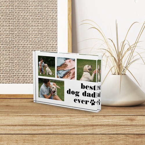 Best Dog Dad Ever Collage Photo Block